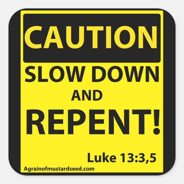 Sticker Carré Attention (Devant)