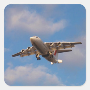 Sticker Carré Atterrissage d'un jet Avro RJ85