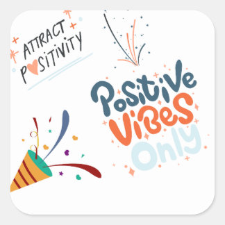 Sticker Carré attirer la positivité 
