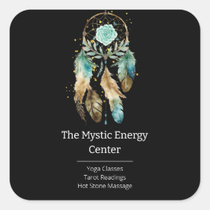 Sticker Carré Attrapeur de rêves mystique Yoga spirituel métaphy