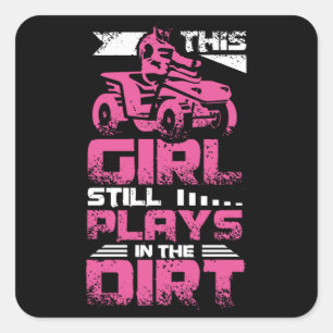Sticker Carré ATV Quad Girl