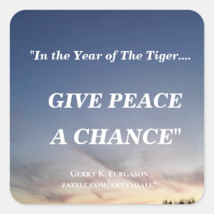 STICKER CARRÉ AU COURS DE L'ANNÉE DES JO DU TIGER 2002