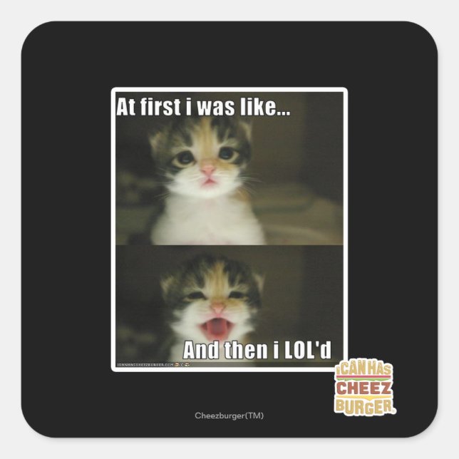 Sticker Carré Au début, j'étais comme (Devant)