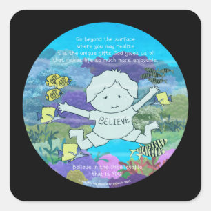 Sticker Carré Au-delà de la surface