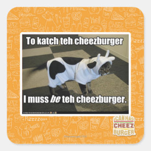 Sticker Carré Au katch le cheezburger