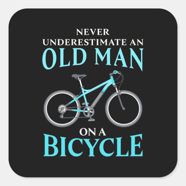 Sticker Carré Au Old Man On A Bicycle (Devant)