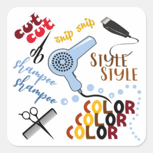 Sticker Carré Au Salon De Coiffure