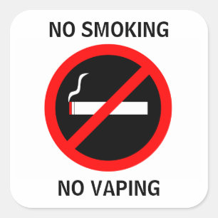 STICKER CARRÉ AUCUN FUMEUR AUCUN SIGNE DE VAPEUR