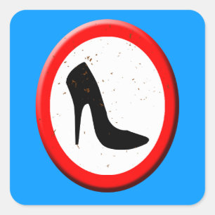 Sticker Carré Aucune Chaussure à talon élevé autorisée