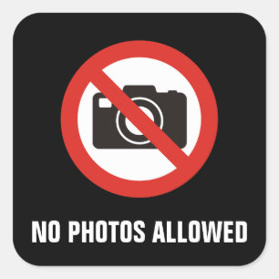 Sticker Carré Aucune photo autorisée