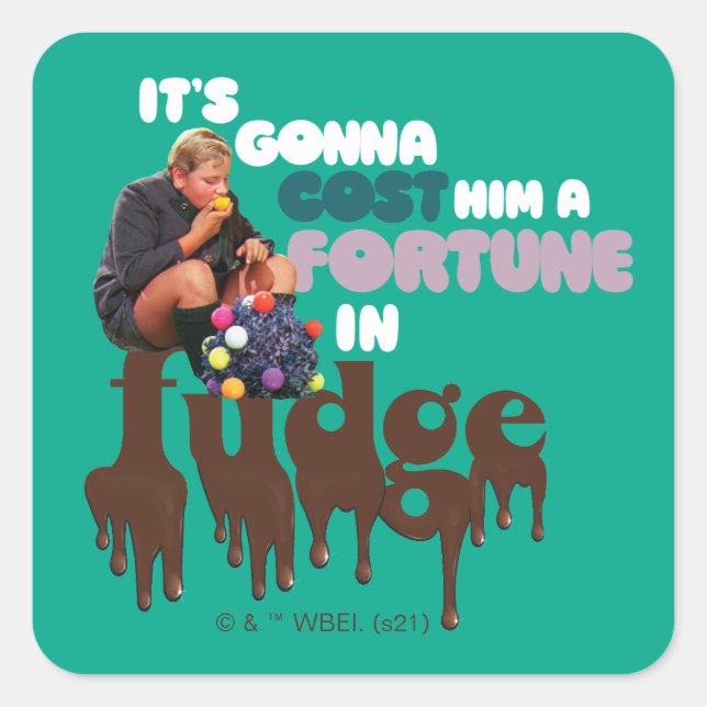 Sticker Carré Augustus Gloop - Une fortune à Fudge (Devant)