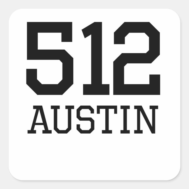 Sticker Carré Austin Indicatif régional 512 (Devant)