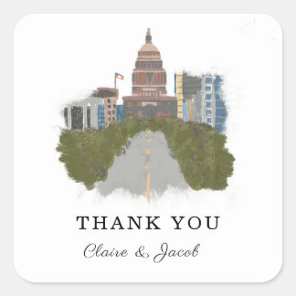 Sticker Carré Austin Texas Merci