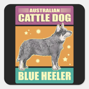 Sticker Carré Australian Cattle Dog Blue Heeler   Dog Owner