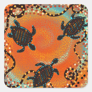 STICKER CARRÉ AUSTRALIE ART