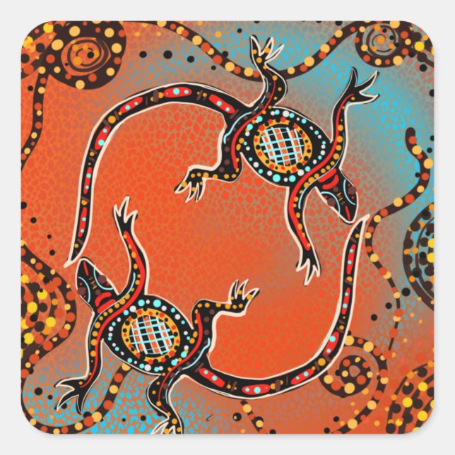 STICKER CARRÉ AUSTRALIE ART        (Devant)