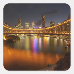 Sticker Carré Australie, Queensland, Brisbane, Story Bridge, 2