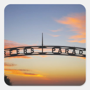 Sticker Carré Australie, Queensland, Gold Coast, Lever du soleil