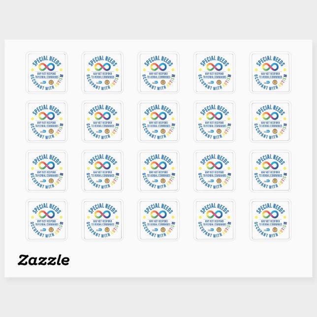 Sticker Carré Autism Decal Programme | Autism Decal Program (Feuille)