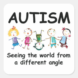 Sticker Carré Autisme...voir le monde sous un angle différent