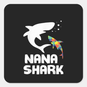 Sticker Carré Autiste Sensibilisation sur l'autisme Nana Shark