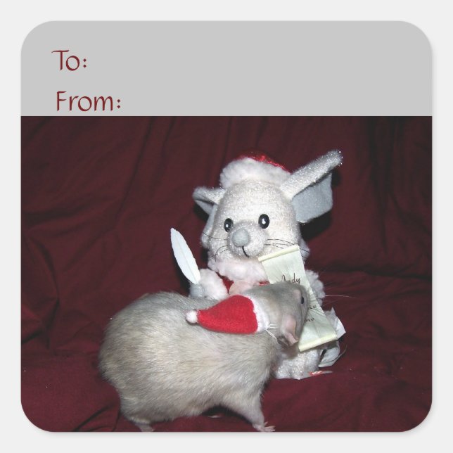 Sticker Carré Autocollant-cadeau Ruby (Devant)