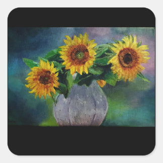 Sticker Carré autocollant/étiquette de fleur