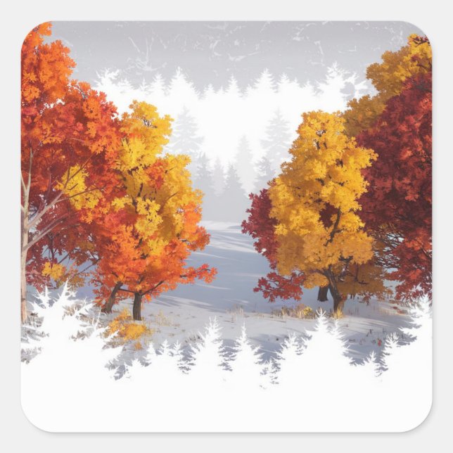 Sticker Carré Automne (Devant)