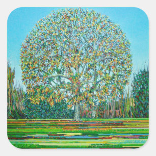 Sticker Carré Automne Bow Tree