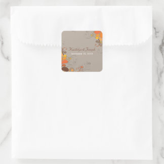 Sticker Carré Automne Déco Flore Mariage de feuillage