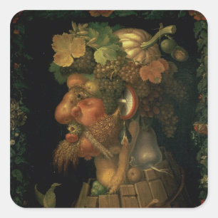 Sticker Carré Automne, d'une série dépeignant les quatre