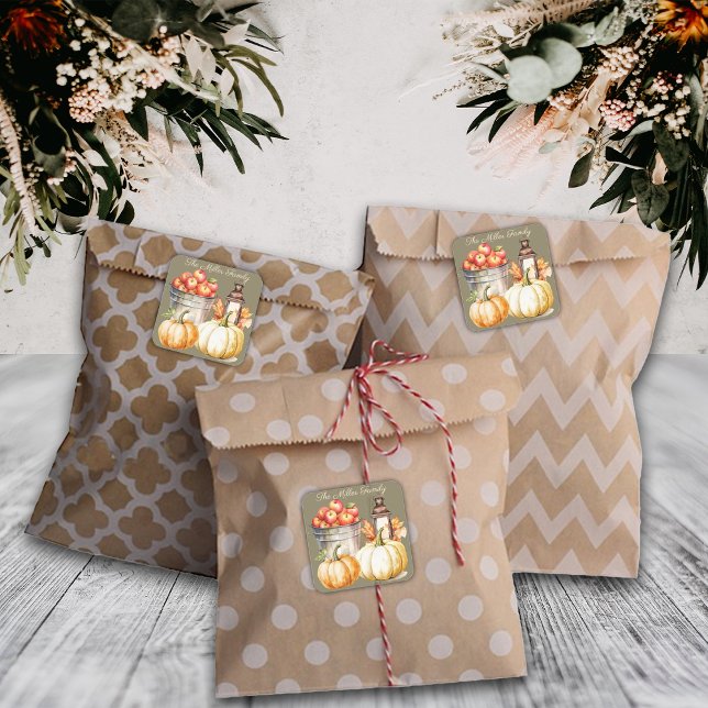 Sticker Carré Automne Esthétique Bumper Harvest Thanksgiving (Créateur téléchargé)