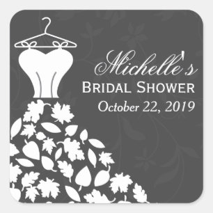 Sticker Carré Automne Feuilles Mariage Robe Fête des mariées Fav