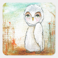 Automne Joy Whimsical Woodland Owl Art Peinture