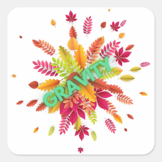 Sticker Carré Automne Saison automne Couleurs feuille Feuille Gr (Devant)