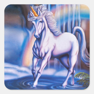 Sticker Carré Automnes de licorne
