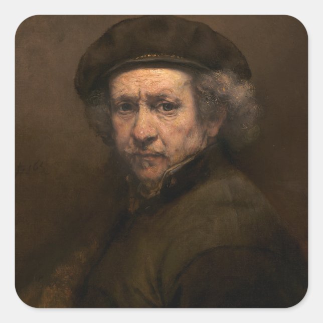 Sticker Carré Autoportrait, 1659 (huile sur toile) (Devant)