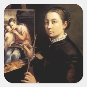 Sticker Carré Autoportrait à l'Easel