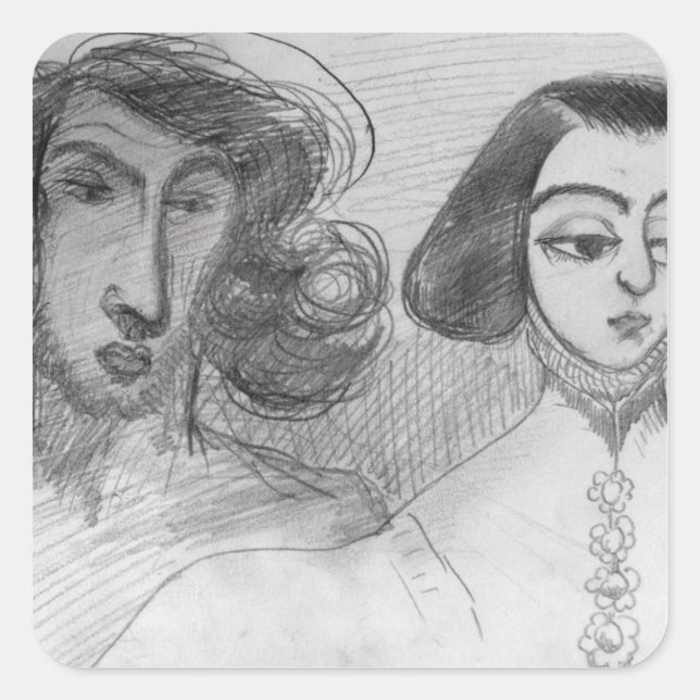 Sticker Carré Autoportrait avec George Sand (Devant)