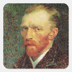 Sticker Carré Autoportrait de Vincent van Gogh, Beaux-arts vinta