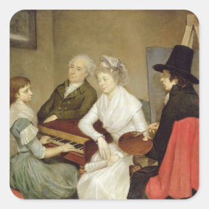 Sticker Carré Autoportrait en famille