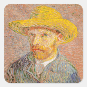 Sticker Carré Autoportrait impressionniste de Vincent Van Gogh