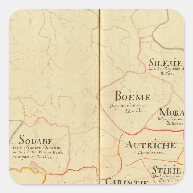 Sticker Carré Autriche et République tchèque (Devant)