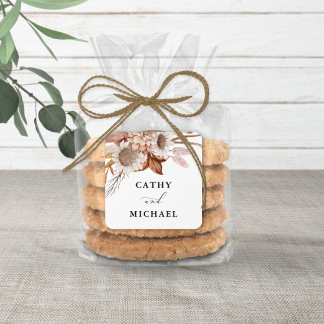 Sticker Carré Autum Rustique Floral, Mariage suspendu (Créateur téléchargé)