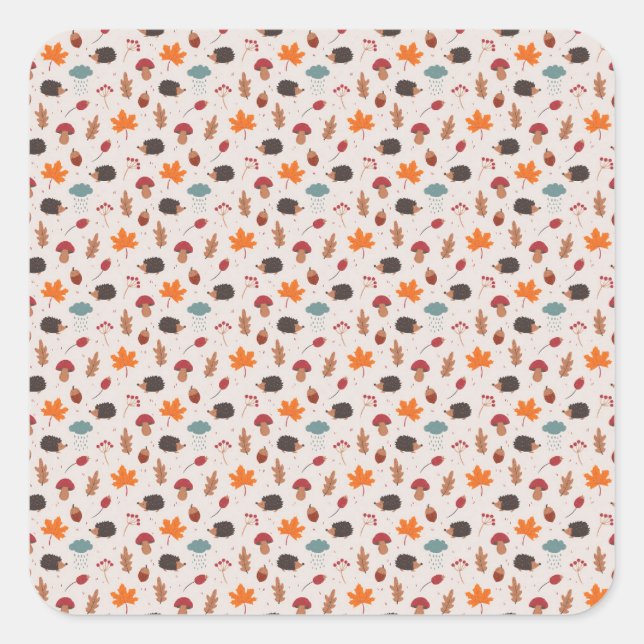 Sticker Carré Autumn hedgehog (Devant)