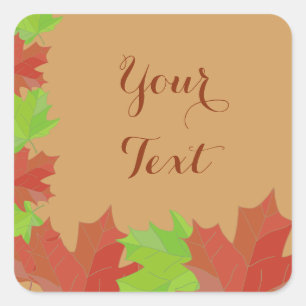 Sticker Carré Autumn Leaves Craft
