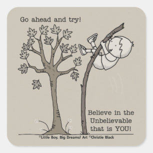 Sticker Carré Avancer et essayer