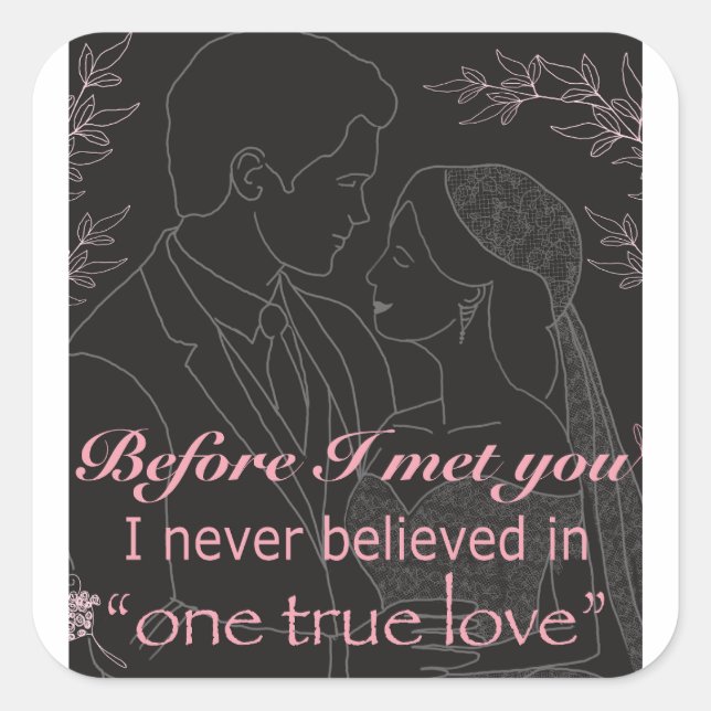 Sticker Carré Avant De Vous Rencontrer Mariage Vow (Devant)