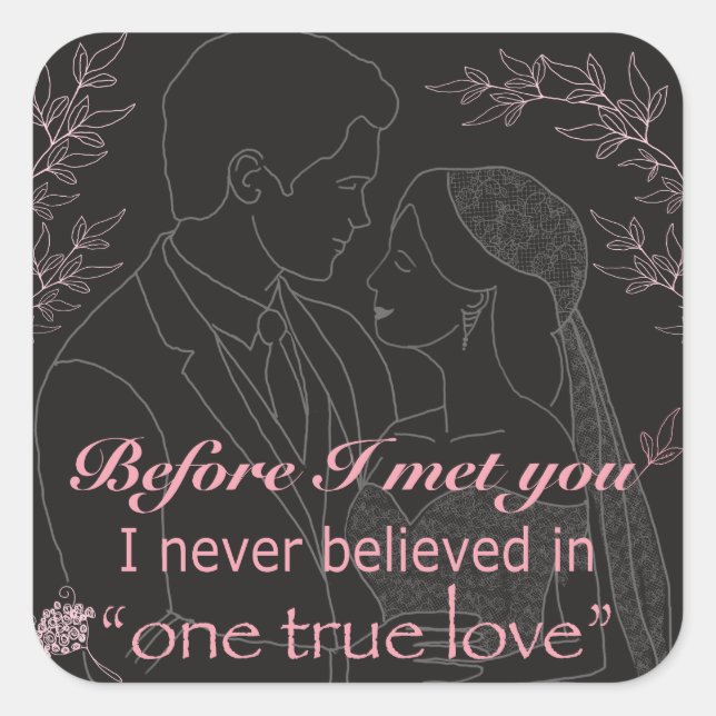 Sticker Carré Avant De Vous Rencontrer Mariage Vow (Devant)