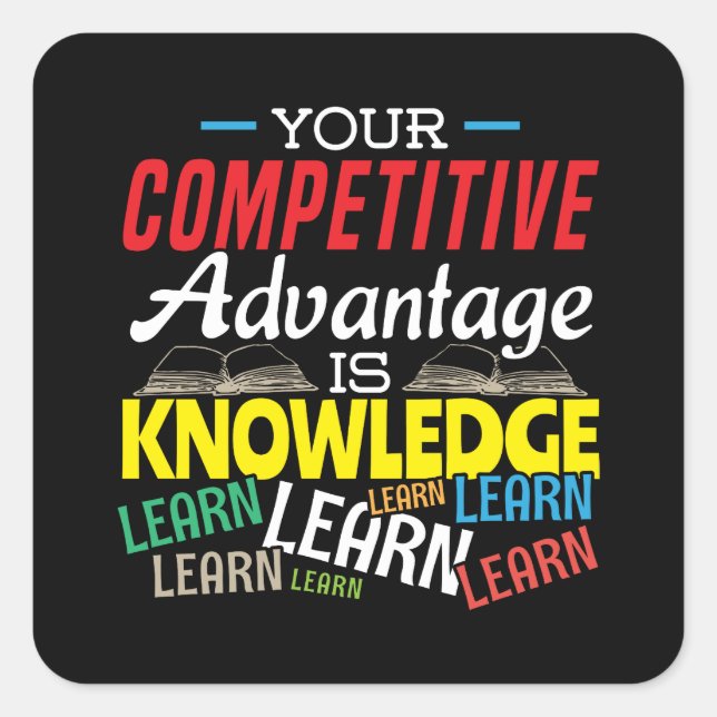 Sticker Carré Avantage concurrentiel - Enseignant motivant (Devant)